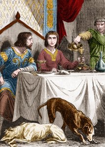 Ludwig VII. der Jüngere oder der Fromme (1120-1180) mit seiner Frau Alienor von Aquitanien (1122-1204) (oder Eleonore von Guyenne).