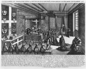 Ludwig XIV. auf seinem Sterbebett in Versailles, 1. September 1715