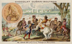 Ludwig XIV. von Frankreich beim Überqueren des Rheins von French School