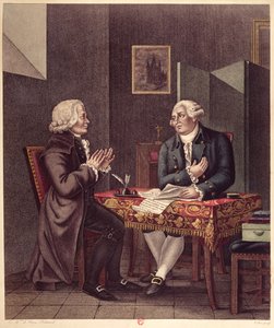 Ludwig XVI. (1754-93) liest sein Testament Guillaume de Lamoignon de Malesherbes (1721-94) im Tempel vor, 25. Dezember 1793