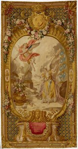 Louis XV Gobelins Tapisserie aus der Serie "Szenen aus Oper, Tragödie und Komödie", aus der zweiten Weberei von 1761-64 von French School