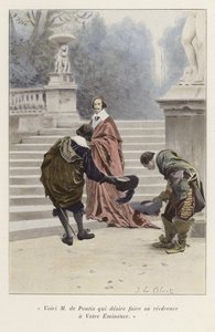Louis de Pontis wird Kardinal Richelieu vorgestellt, 17. Jahrhundert von French School