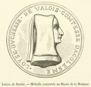 Louise de Savoie, Medaille aufbewahrt im Münzmuseum (Stich) von French School