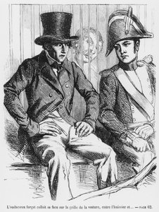Lucien de Rubempré und Vautrin verhaftet, Illustration aus Splendeurs et Misères des Courtisanes von Honoré de Balzac, veröffentlicht 1867