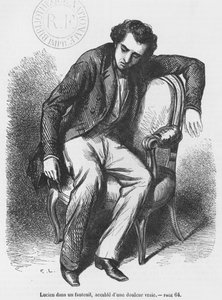 Lucien de Rubempre überwältigt von Trauer, Illustration aus 