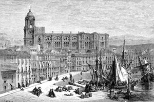 MALAGA, Spanien im Jahr 1865 - Zeichnung von Gustave Dore 1865 von French School