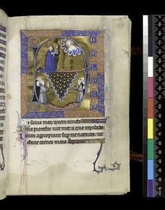 David betet zu Gott, Folio aus dem Psalter und Stundenbuch der Isabella von Frankreich, Paris, ca. 1265-70 von French School