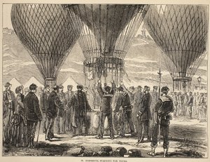 M. Gambetta auf dem Weg nach Tours, Illustration aus Cassells Geschichte des Krieges zwischen Frankreich und Deutschland, 1870-1871 von French School