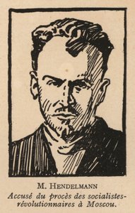 M I Gendelman, russischer sozialistischer Revolutionär und Angeklagter im Moskauer Prozess 1922, dem ersten sowjetischen Schauprozess