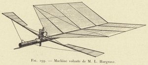 Flugmaschine von M L Hargrave (Gravur) von French School