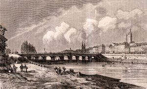 Macon - Bourgogne-Franche-Comte - Gravur in „La France illustree: Geographie, Geschichte, statistische Verwaltung“ von V.A. Malt-Brown. 1884