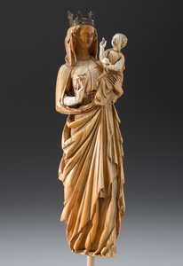 Madonna mit Kind, ca. 1260-1290 (Elfenbein und Metall)