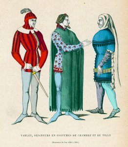 Männliche Kostüme, 1360-1365 von French School