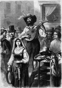 Mandolinenspieler auf einer Straße in Italien