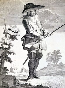 Mandrin, General der Schmuggler, bereit zu einer Aktion - Stich