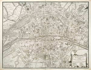Karte von Paris, aus dem Atlas de Paris von Jean de la Caille, 1714