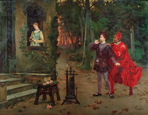 Marguerite, Faust und Mephisto Szene aus Faust von Charles Gounod (1818-1893), ca. 1900