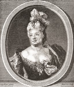 Marianne Duclos de Chateauneuf, 1664 - 1747. Französische Komödiantin. Aus Les Heures Libres, veröffentlicht 1908. von French School