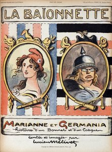 Marianne und Germania, Geschichte eines Hutes und eines Helms - in „La Bayonette“ vom 18.04.1918
