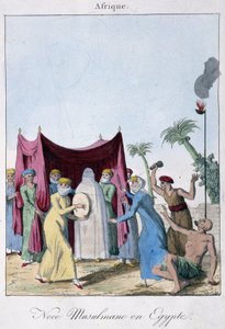 Muslimische Hochzeit in Ägypten - in „Sitten und Bräuche der Völker“, ed. Hocquart, Paris von French School