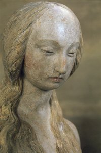 Maria Magdalena, Ende 15. Jahrhundert (polychromer Stein) von French School