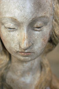 Maria Magdalena, Ende 15. Jahrhundert (polychromer Stein) von French School