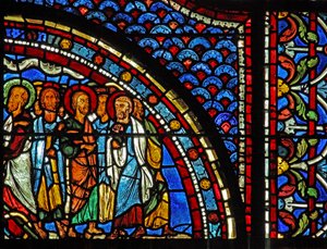 Maria-Magdalena-Fenster: Maria erzählt den Jüngern von der Auferstehung