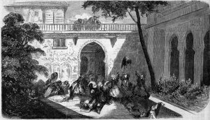 Massaker an maronitischen Christen durch Drusen im Hof eines Hauses in Deir el Kamar, Syrien