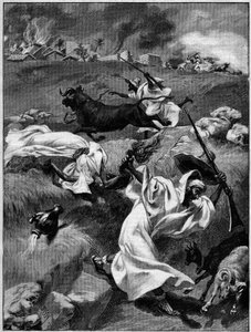 Massaker von Touat (Nordafrika). Gravur in "La Terre Illustree" Nr. 54 vom 12. November 1891. von French School