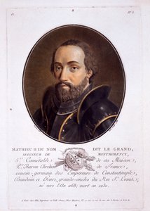 Mathieu II de Montmorency, aus Portraits des grands hommes, femmes illustres, et sujets memorables de France, veröffentlicht 1787-92 von French School