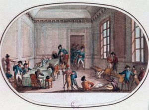 Maximilien de Robespierre verletzt im Vorzimmer des Komitees für öffentliche Sicherheit