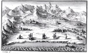 Messen des Meridians, Illustration aus La Meridienne de Paris von Cesar-Francois Cassini de Thury, 1744 von French School