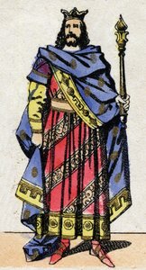 Merowingische Dynastie: Porträt von Chlothar IV. (685-719) König der Franken von Austrasien von 717 bis 719. Epinal-Bildgebung aus dem späten 19. Jahrhundert. Private Sammlung.