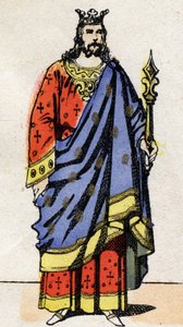 Merowingische Dynastie: Porträt von Dagobert III. (699-715), König der Franken von 711 bis 715. Epinal-Bild Ende des 19. Jahrhunderts. Private Sammlung.