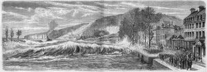 Meteorologisches Phänomen: Wirkung der Flut auf die Barre der Seine bei Villequier (Seine-Maritime, 76), 9. März von French School