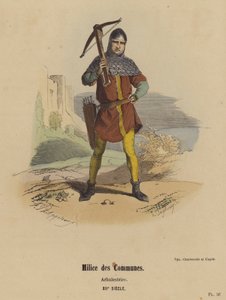 Miliz der Gemeinden, Armbrustschütze, 12. Jahrhundert von French School