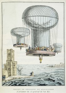 Militärischer Ballonabstieg nach England von French School