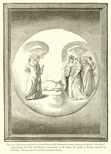 Miniatur, gemalt von Giulio Clovio, des sechzehnten Jahrhunderts, aus Dantes Paradies von French School