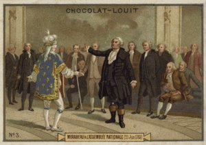 Mirabeau bei der Nationalversammlung, 23. Juni 1789 von French School