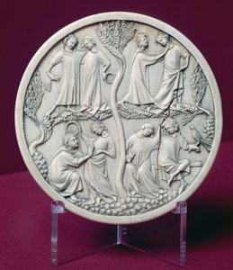 Spiegelgehäuse mit höfischen Szenen, ca. 1320-30 von French School