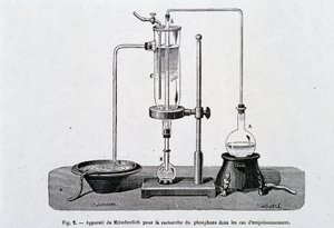 Mitscherlich-Apparat zur Suche nach Phosphor bei Vergiftungsfällen - in „La Nature“ von French School