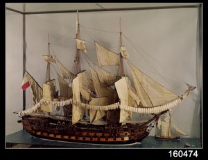 Modell des Schiffes LAchille, ein 74-Kanonen-Schiff, gebaut in Rochefort