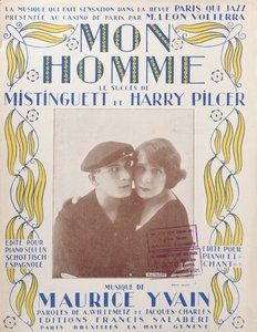 Mon Homme, Titelblatt des Liedes von Mistinguett und Harry Pilcer, 1920 von French School