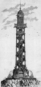 Monumentalsäule des artesischen Brunnens von Passy durch den deutschen Ingenieur Charles Gosshelf Kind. Gravur in „Le Monde Illustré“ Nr. 25 vom 3. Oktober.