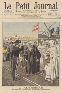 Marokkanische Botschafter bei der Ankunft zur Algeciras-Konferenz in Spanien von French School