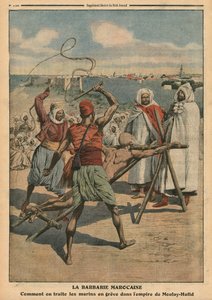 Marokkanische Barbarei, wie die streikenden Seeleute behandelt werden, Illustration aus 
