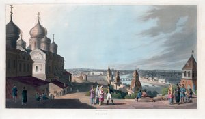 Moskau. Anonyme Lithographie und Aquarell