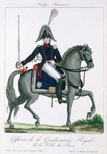 Berittener Offizier der königlichen Gendarmerie von Paris, um 1790