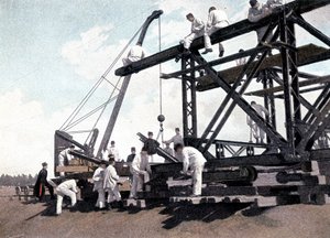 Montage einer Eisenbahnbrücke - in „Militärisches Album - Genie“ von French School