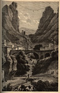 Moustiers-Sainte-Marie - Alpes-de-Haute-Provence - Gravur in „PATRIE - DESCRIPTION PIQUE DE LA FRANCE EN 6 VOLUES“ von Lucien Huard - Ende 19. Jahrhundert